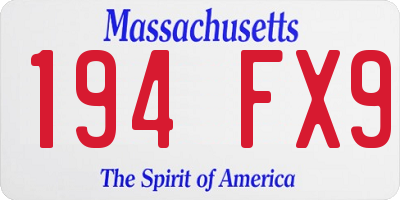 MA license plate 194FX9