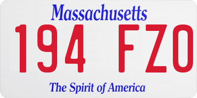MA license plate 194FZ0