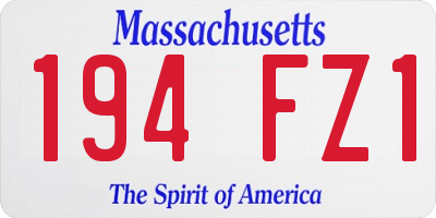 MA license plate 194FZ1