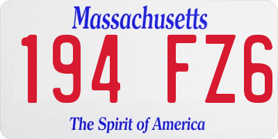 MA license plate 194FZ6