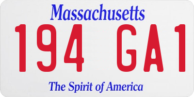 MA license plate 194GA1