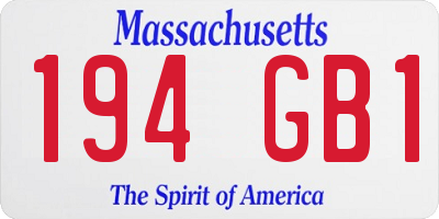 MA license plate 194GB1