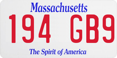 MA license plate 194GB9