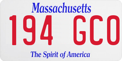 MA license plate 194GC0