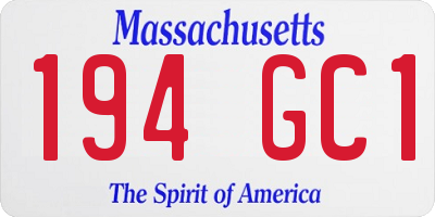 MA license plate 194GC1