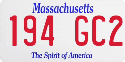 MA license plate 194GC2