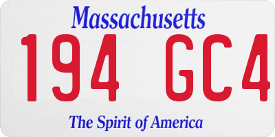 MA license plate 194GC4