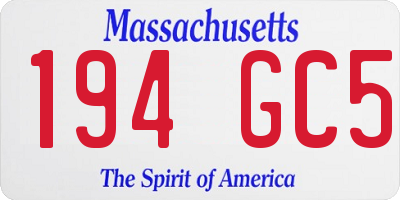 MA license plate 194GC5
