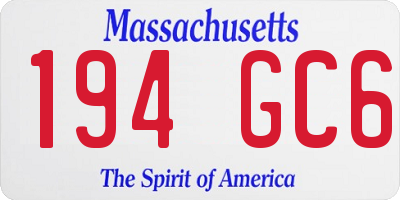 MA license plate 194GC6