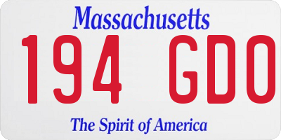 MA license plate 194GD0