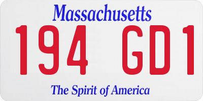 MA license plate 194GD1