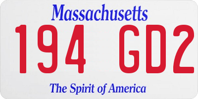 MA license plate 194GD2