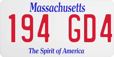 MA license plate 194GD4