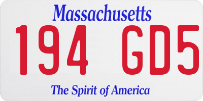 MA license plate 194GD5