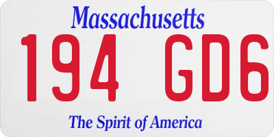 MA license plate 194GD6