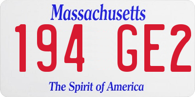 MA license plate 194GE2