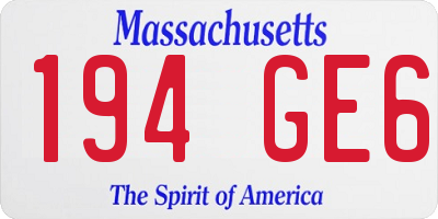 MA license plate 194GE6