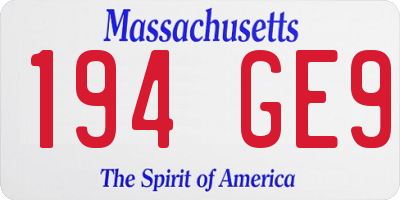 MA license plate 194GE9