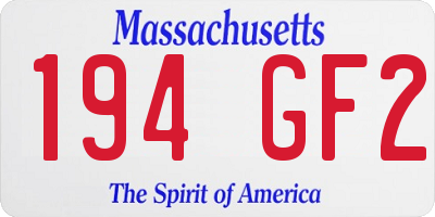 MA license plate 194GF2