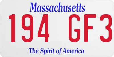 MA license plate 194GF3