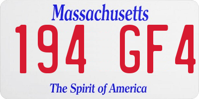 MA license plate 194GF4