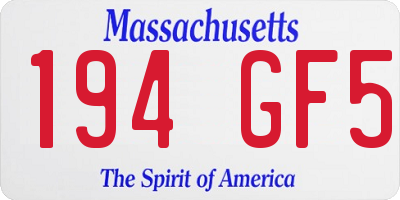 MA license plate 194GF5