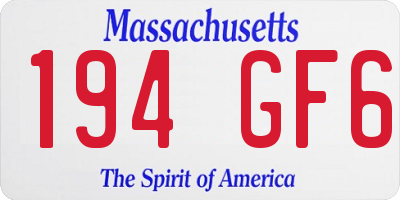 MA license plate 194GF6