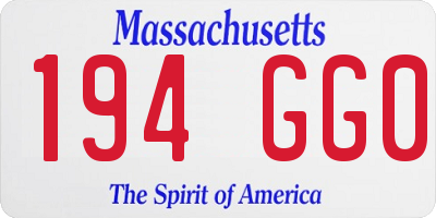 MA license plate 194GG0