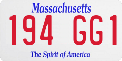 MA license plate 194GG1
