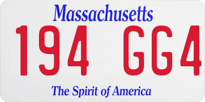 MA license plate 194GG4