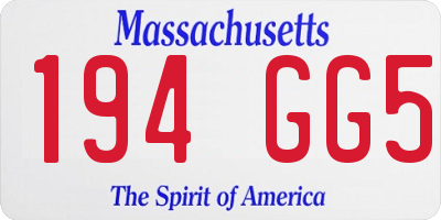 MA license plate 194GG5