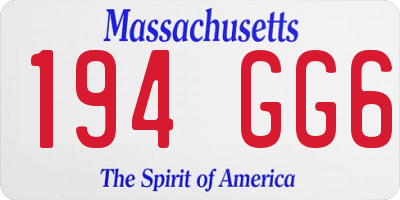 MA license plate 194GG6