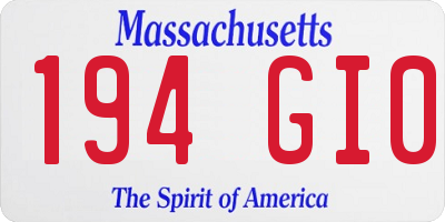 MA license plate 194GI0