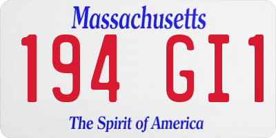MA license plate 194GI1