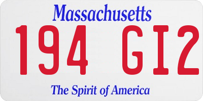 MA license plate 194GI2