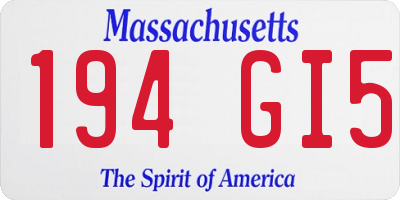 MA license plate 194GI5