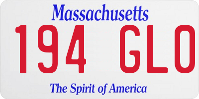MA license plate 194GL0