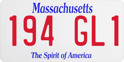 MA license plate 194GL1