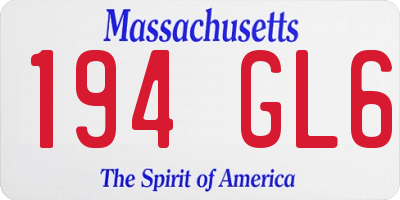 MA license plate 194GL6