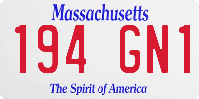 MA license plate 194GN1