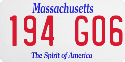 MA license plate 194GO6