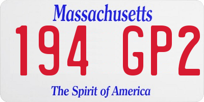 MA license plate 194GP2