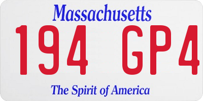 MA license plate 194GP4