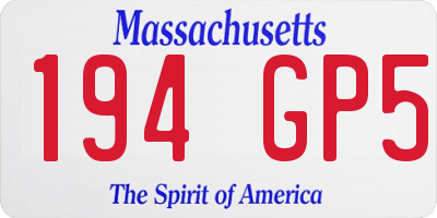 MA license plate 194GP5