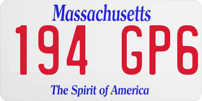 MA license plate 194GP6