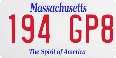 MA license plate 194GP8