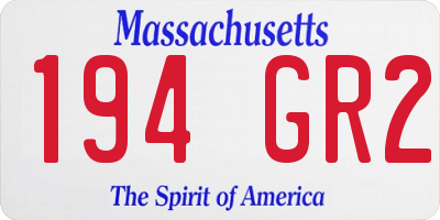 MA license plate 194GR2