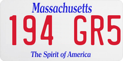 MA license plate 194GR5
