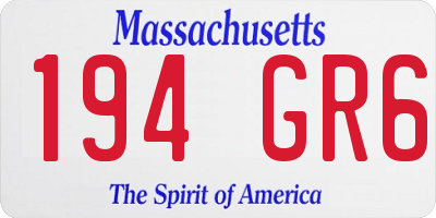 MA license plate 194GR6