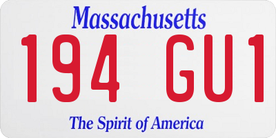MA license plate 194GU1